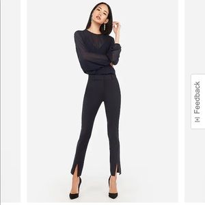 Express High Waisted Front Slit Cropped Skinny Pant